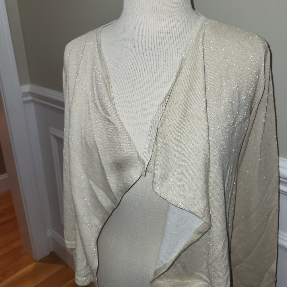 Lilly Pulitzer Gold Sparkle Open-Front Cardigan